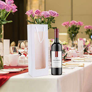 Hộp đựng rượu bằng giấy kraft sang trọng M&agrave;u n&acirc;u Giấy bền m&ocirc;i trường 1