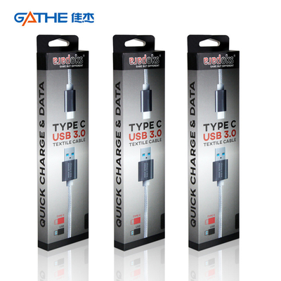 Hộp giấy in OEM cho bộ sạc cáp dữ liệu điện thoại di động Lightning
