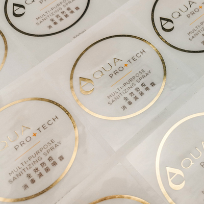 Clear Round Shape Bao bì Sticker Nhãn ánh sáng màng dập nóng