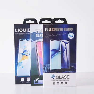 Full Curved Điện thoại di động bảo vệ màn hình kính đậm chất hộp đóng gói với logo tùy chỉnh