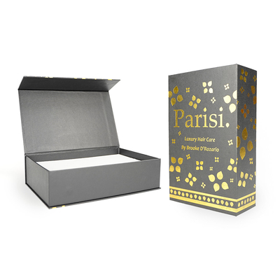 Hộp đóng gói quà giấy cứng Glod Hot Stamping Foil Magnetic Lid