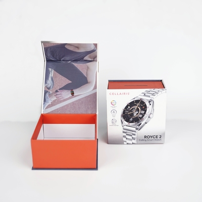 Nhãn hiệu tùy chỉnh in phủ UV Matt Lamination Rigid Watch Packing Flip Box Magnetic Gift Packaging Box