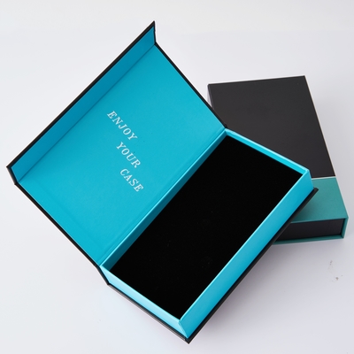 Ưu tiên cao cấp từ tính Flip Hộp điện thoại di động Khóa hộp giấy Bao bì hộp quà tặng Phone Foam