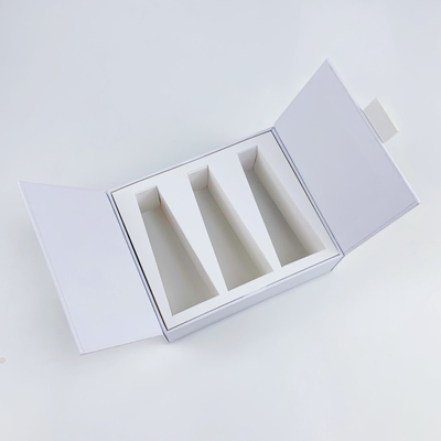 Thiết kế tùy chỉnh Hộp giấy Bao bì thân thiện với môi trường Hộp quà từ tính cửa hai màu trắng Hộp bao bì chăm sóc da