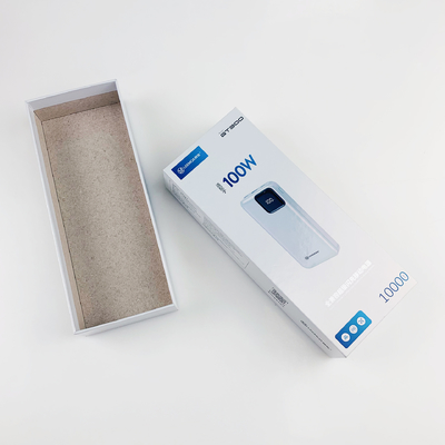 Hộp đóng gói tùy chỉnh Lám sơn bóng Khối màu xám Điện tử Power Bank Bảng giấy Thẻ đóng gói Khóa và cơ sở Hộp quà